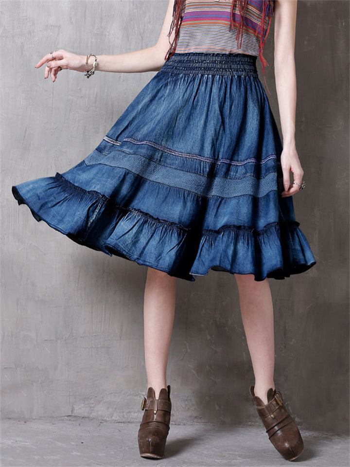 Fashion Splice Denim Skirt