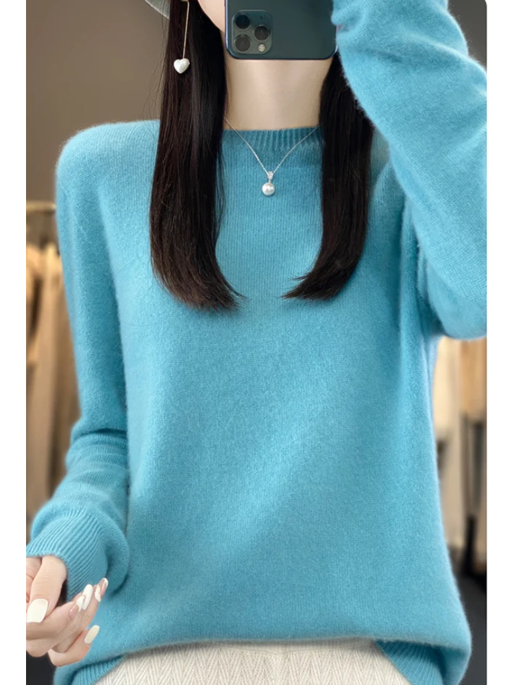 Ivyshape |Sweater Women Round Neck Soft and Elegant Sweater