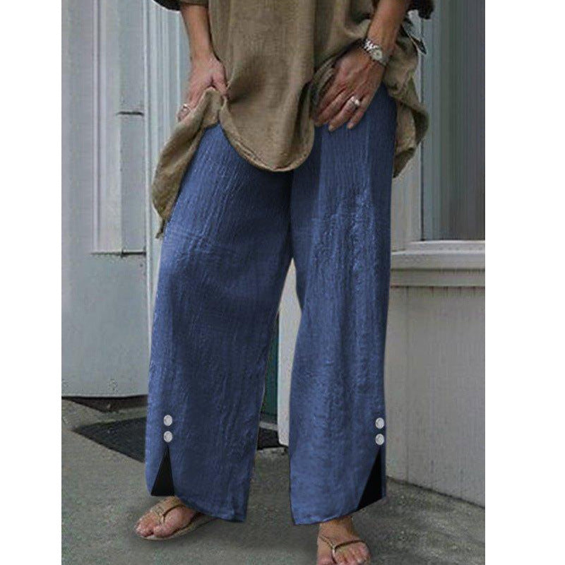 Ivyshape | Button Wide Leg Beach Pants