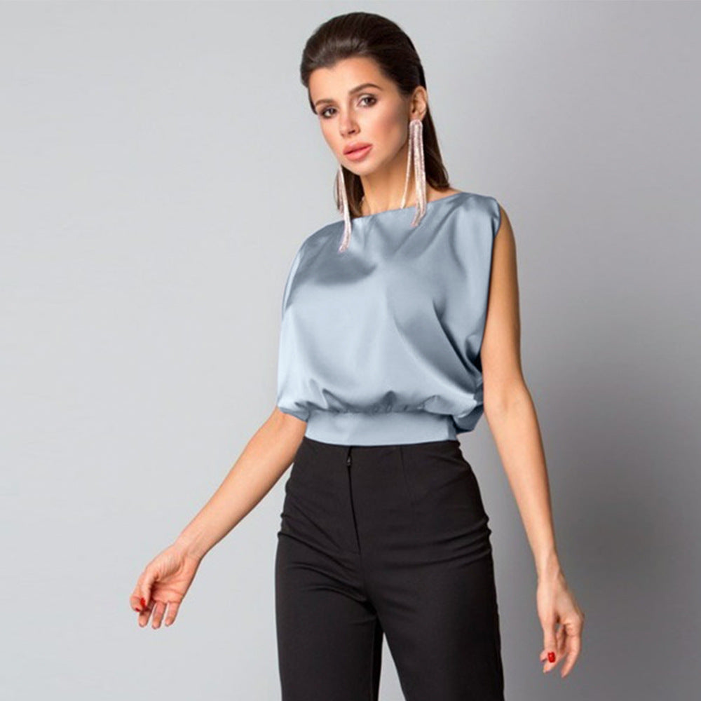Women elegant top with open back and bow Ivyshape