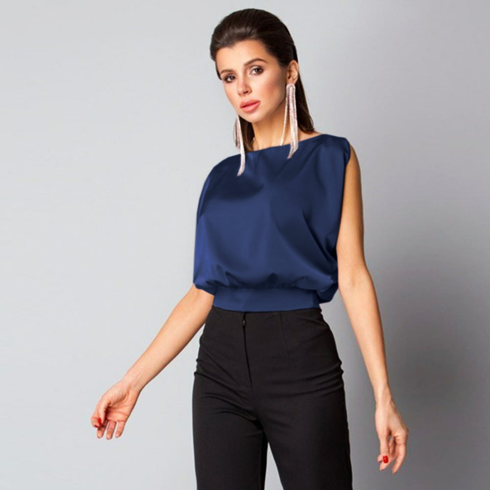 Women elegant top with open back and bow Ivyshape