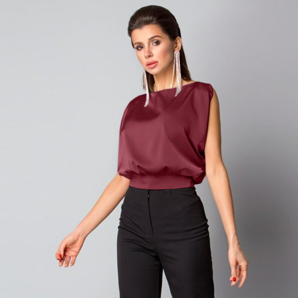 Women elegant top with open back and bow Ivyshape
