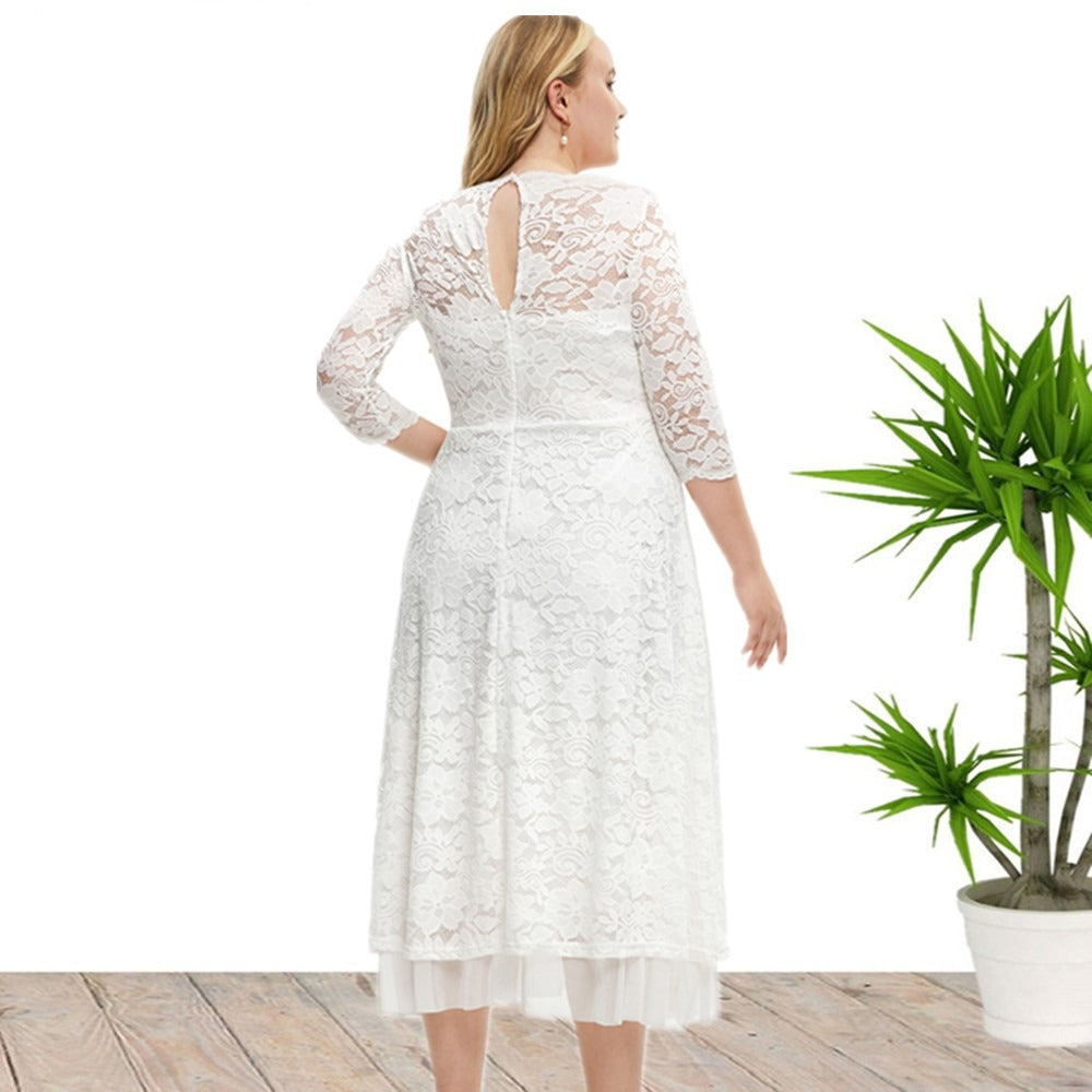 Summer Elegant Plus-Size Party Midi Dress | Ideal for Summer