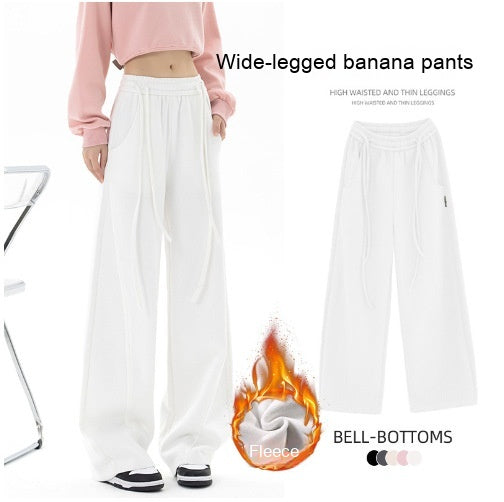 Ivyshape | Multi-Color Straight Wide Leg High-Waist Casual Banana Pants