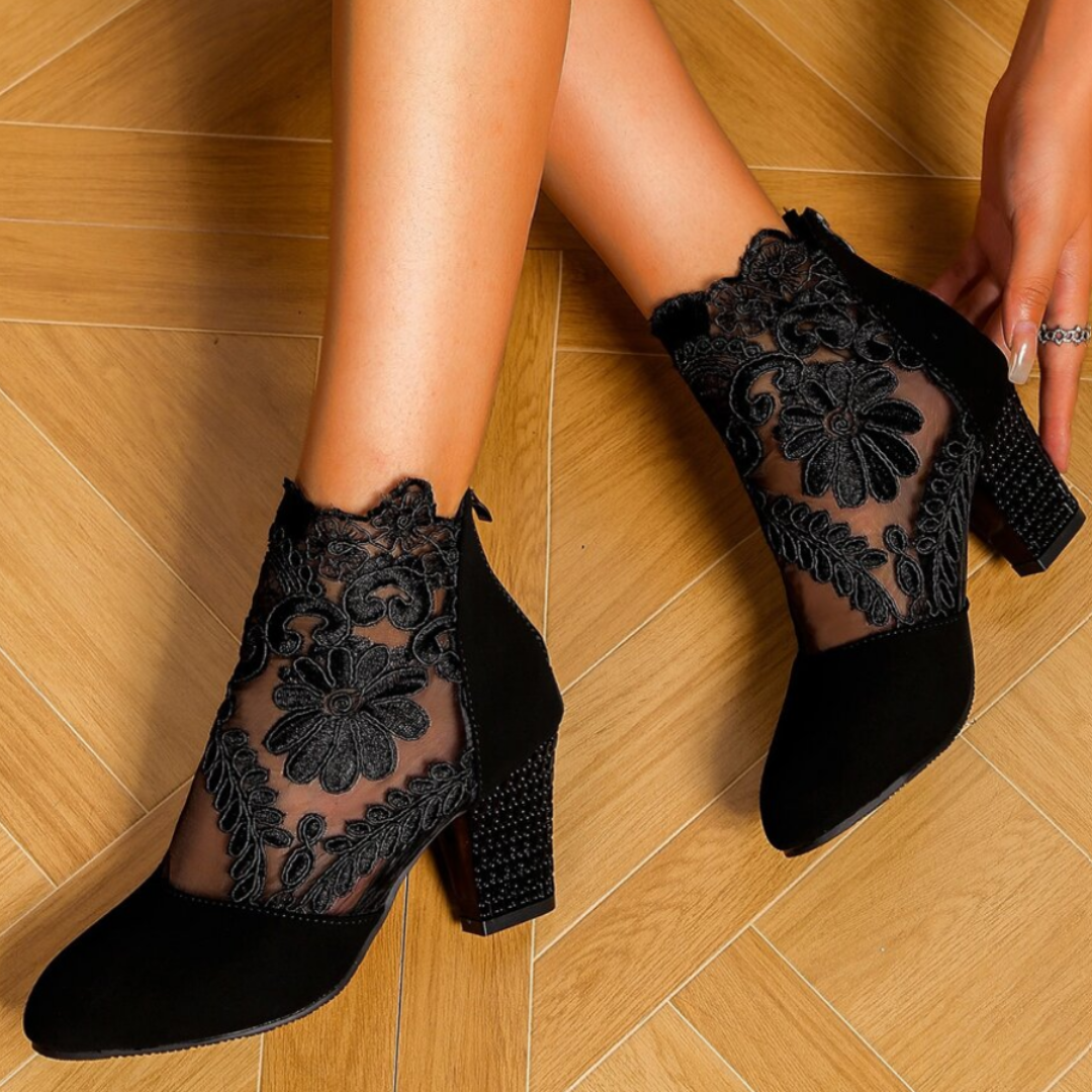 Ivyshape | Embroidered High Heel Boots Trendy Footwear