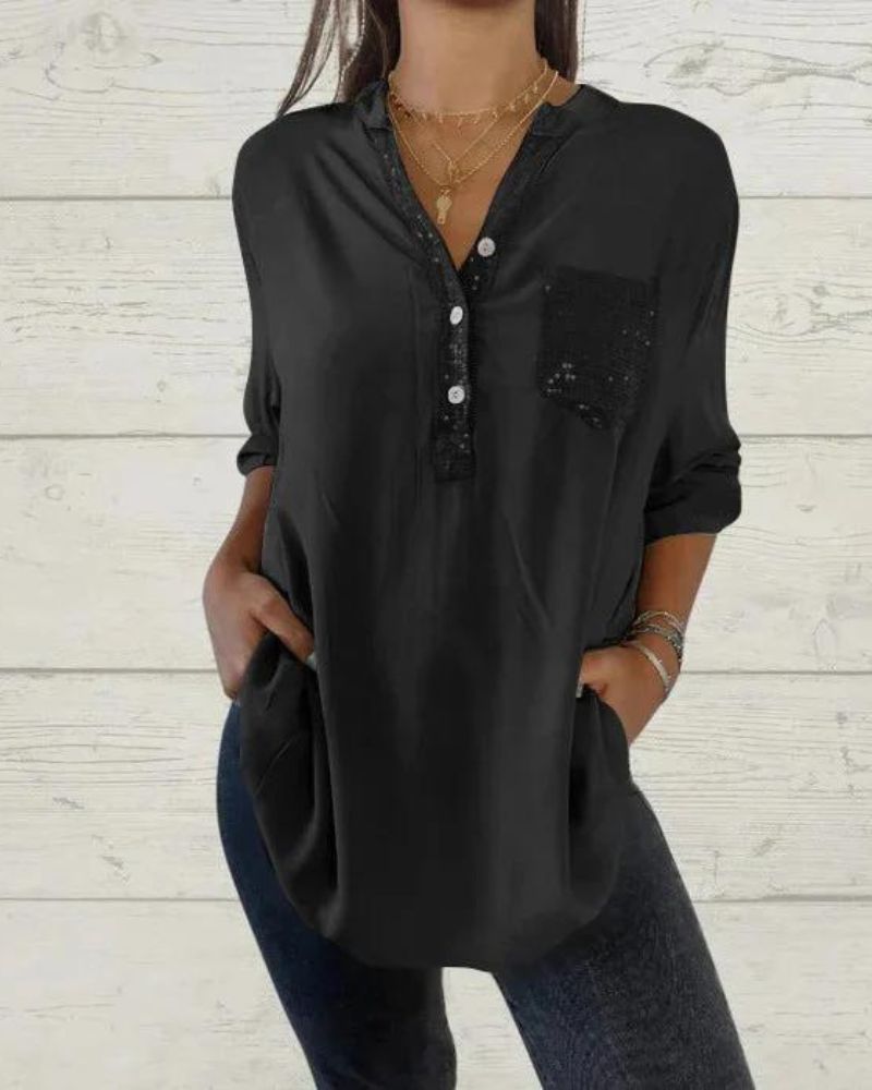 Ivyshape | V-Neck Classy Shirt