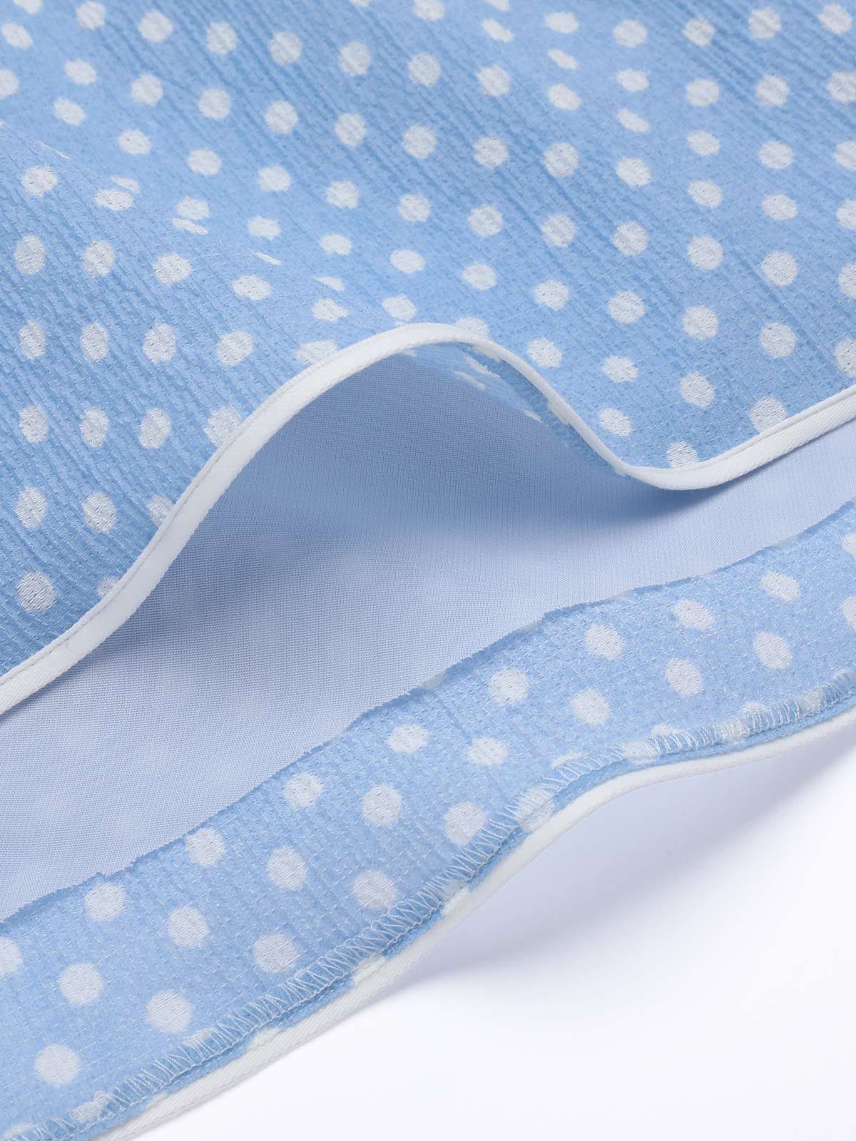 Sky Blue Strap Polka Dot Swing Dress