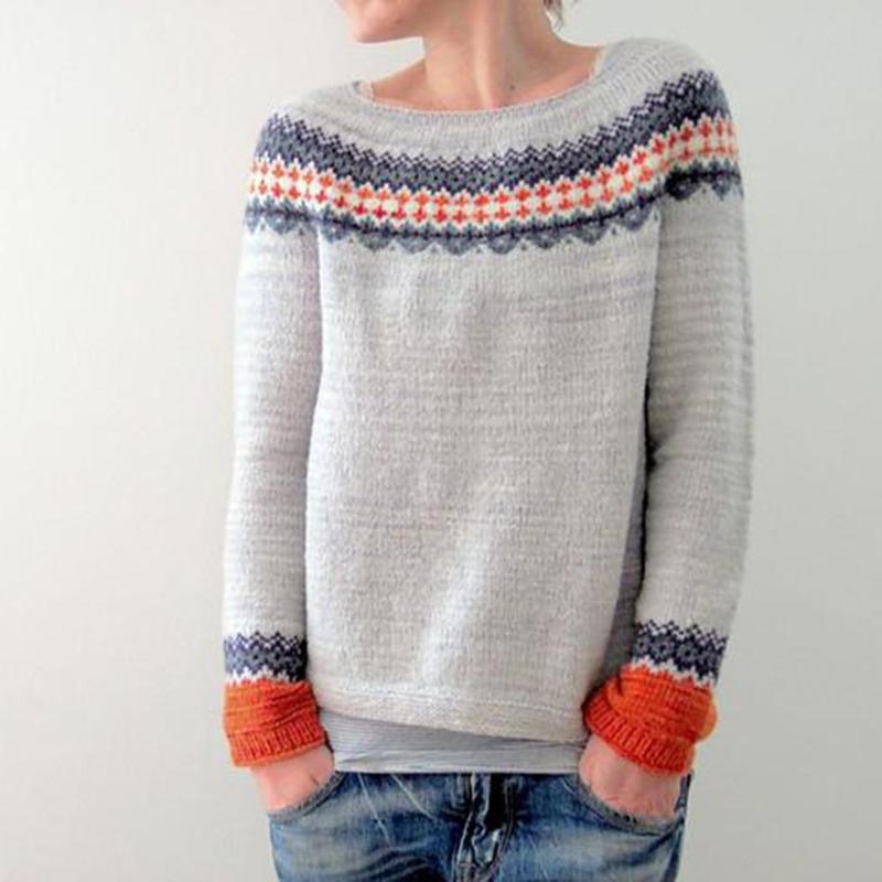 Ivyshape | Cozy Nordic Knitted Sweater