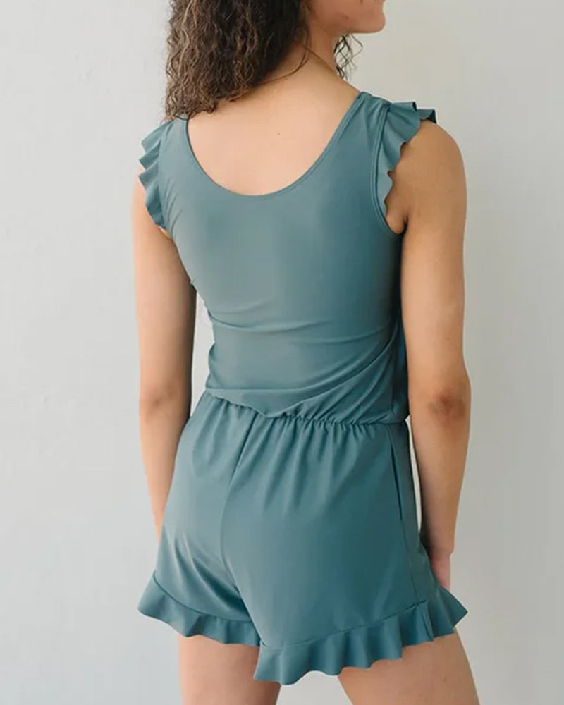 Ivyshape | Swim romper with integrated bra