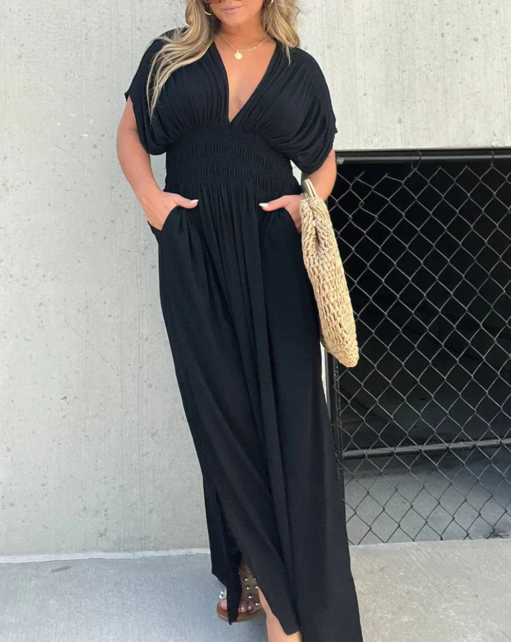 Ivyshape | V-Neck Effortless Maxi Dress