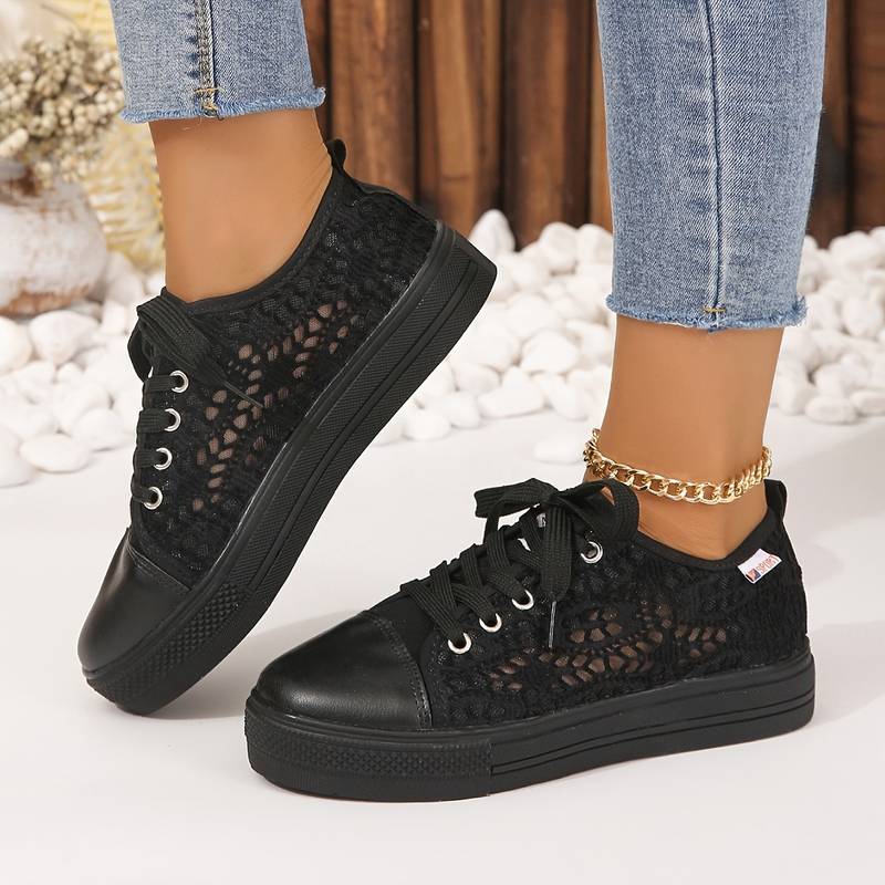 Ivyshape | Chic and Airy Lace Sneakers