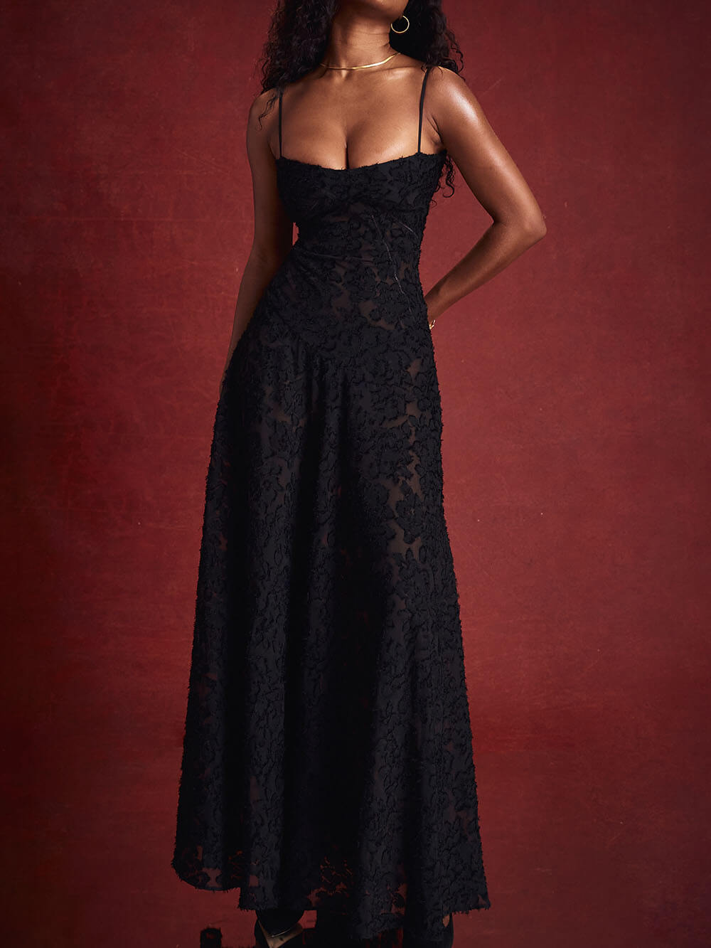 Ivyshape | Bloom Floral Lace Back Maxi Dress