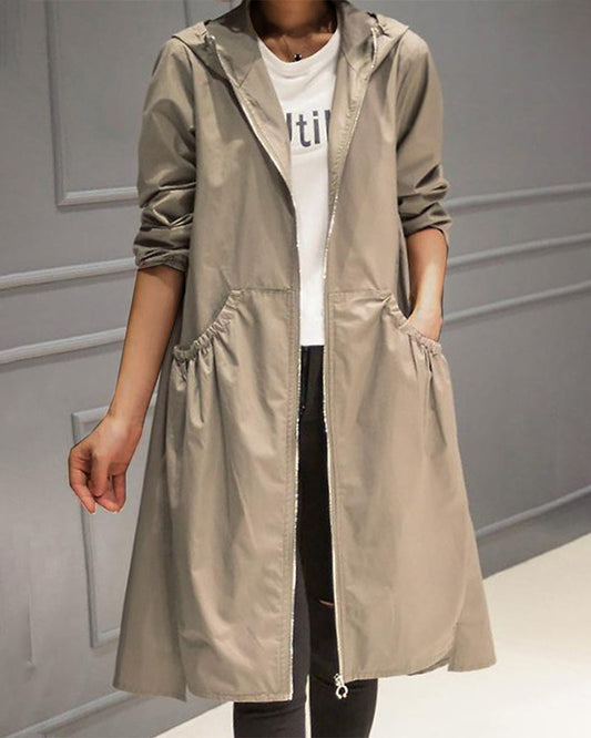 Ivyshape | Long Trench Coat With