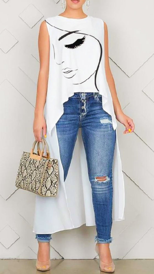 High-Low Sleeveless Top