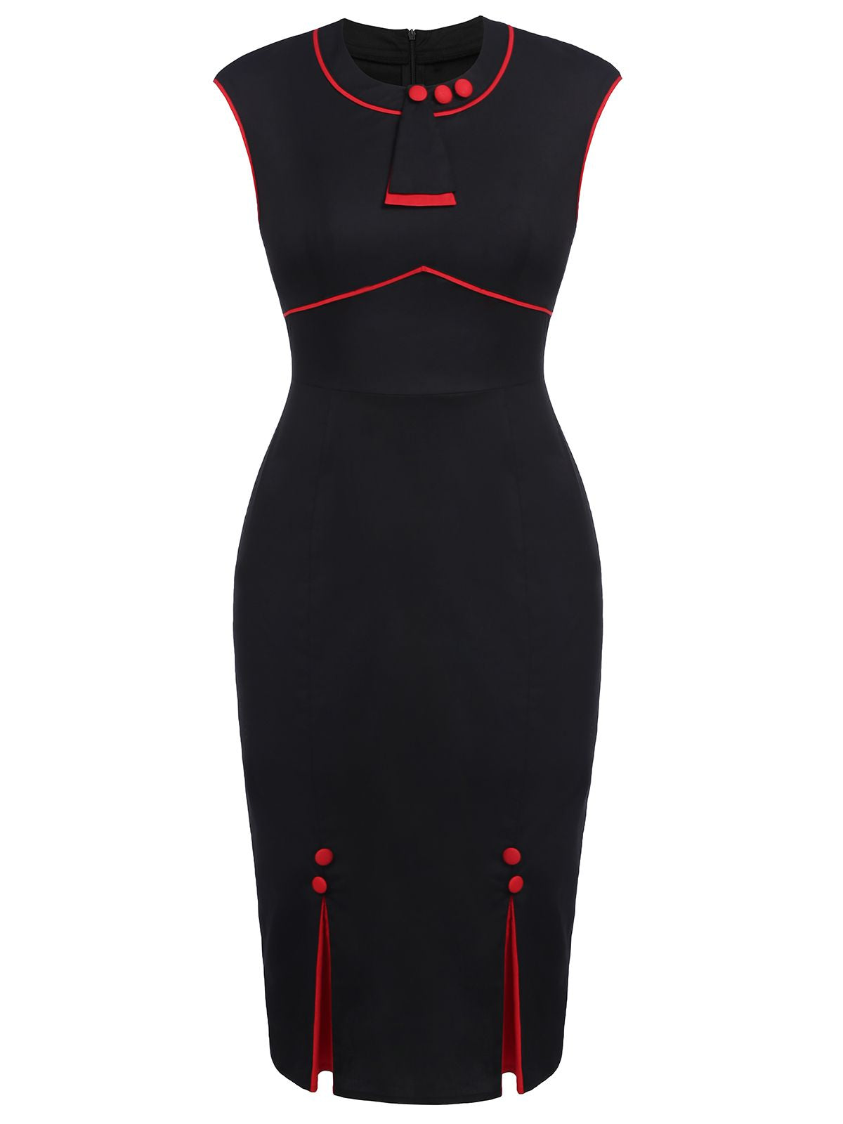 Black  Patchwork Bodycon Dress