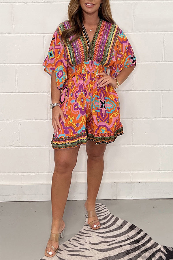 Ivyshape | Women's Boho Trendy Romper Colorful