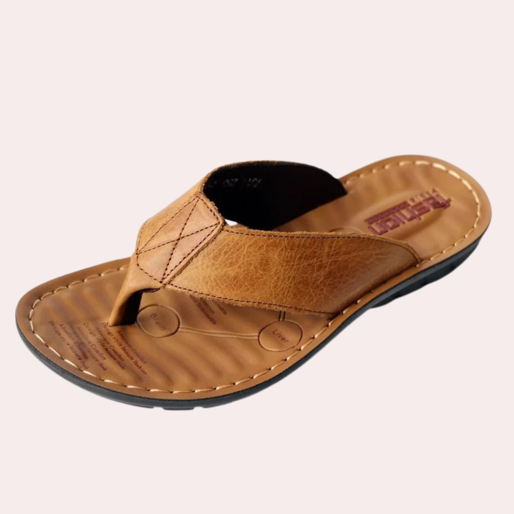 IvyShape | Comfortable Men's Leather Slippers Comfortable & Stylish In Summer