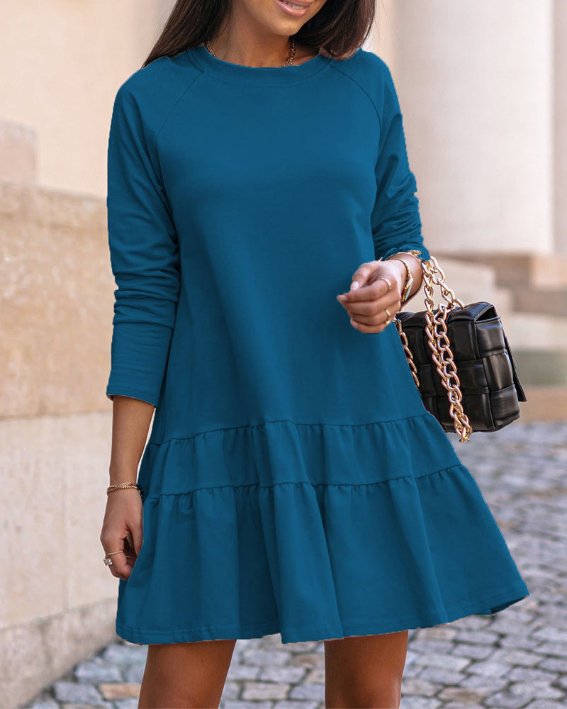 Summer Long Sleeve Ruffle Dress | Perfect for Casual Days