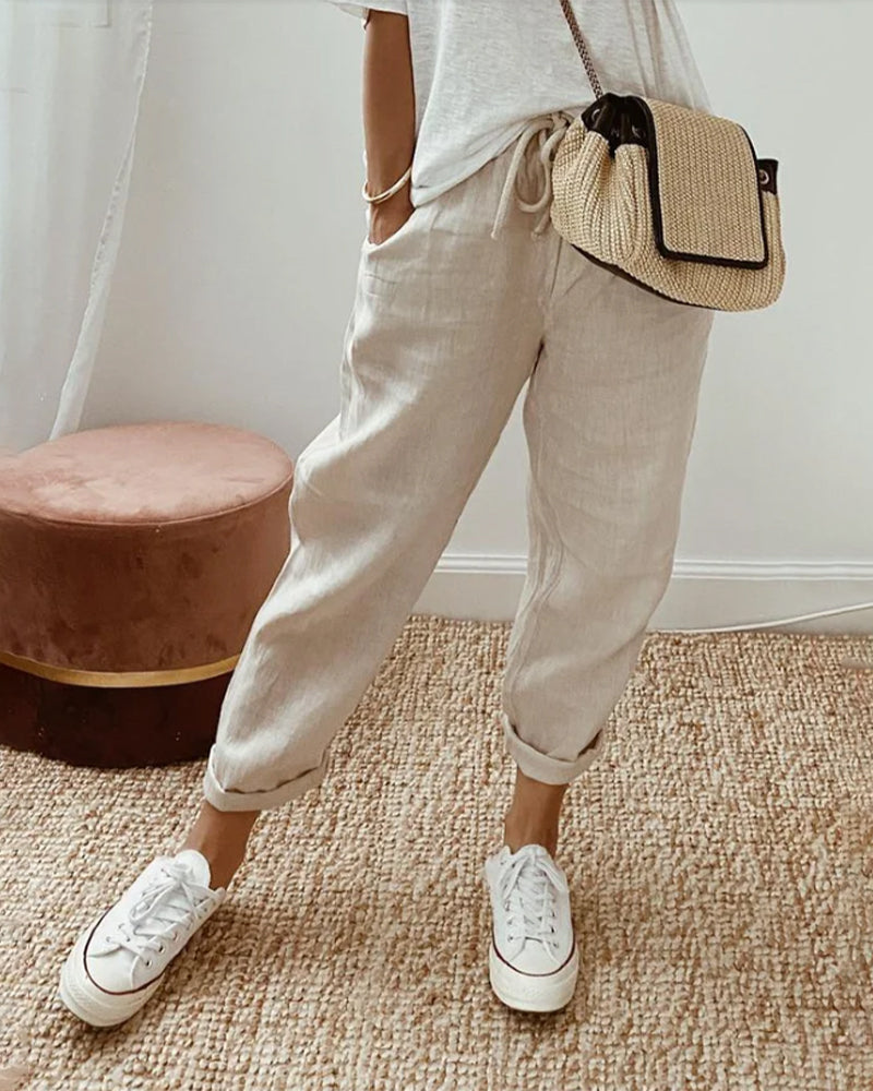 Ivyshape | Casual & Elegant Linen Sweatpants