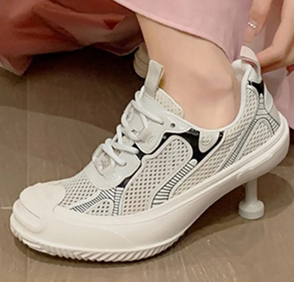 Chic Patchwork Heeled Shoes for Women