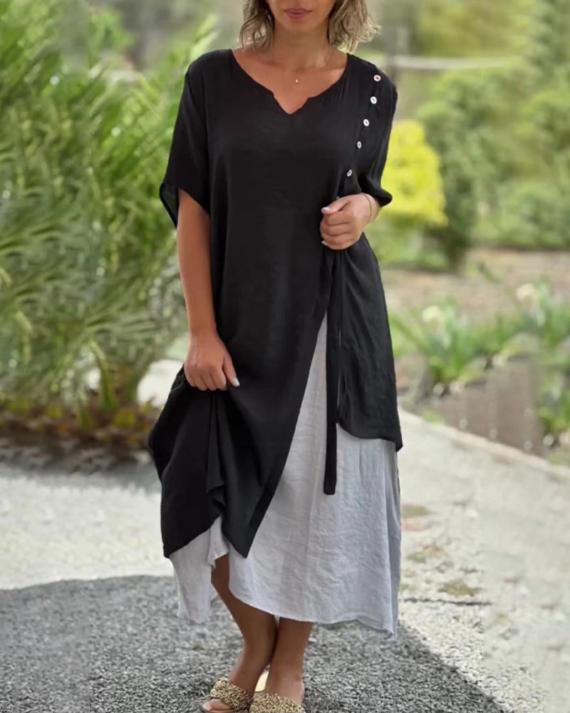 Summer Casual Long Dress with Half Sleeves | Ideal for Summer