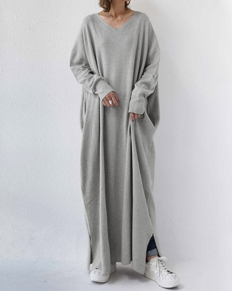 Ivyshape | Warm Full-Sleeve Long Dress for Women