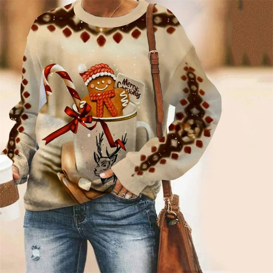 Ivyshape | Stylish 3D Christmas Design Jumper for Women