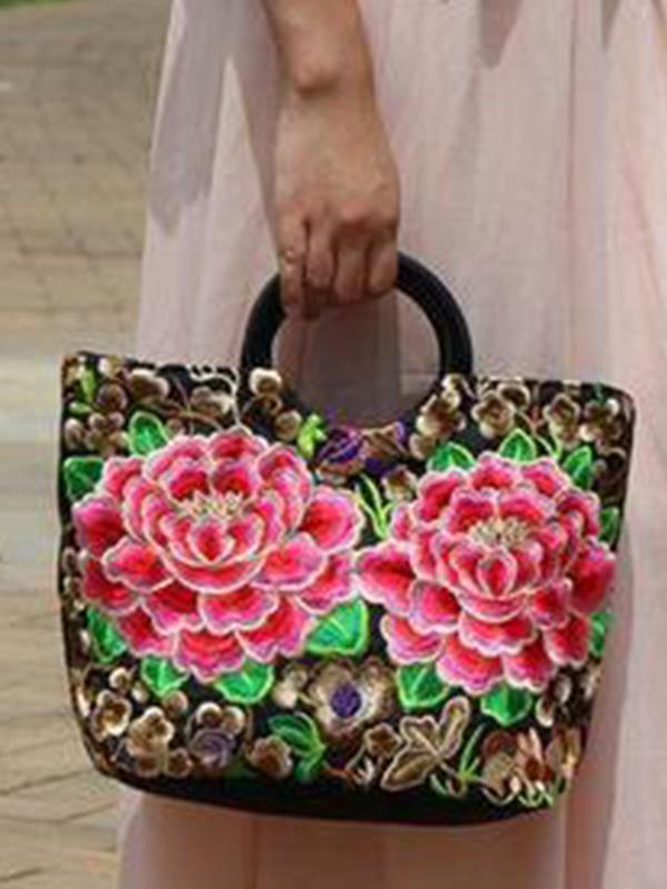 Style Embroidery Double-Sided Embroidery Portable Versatile Bag