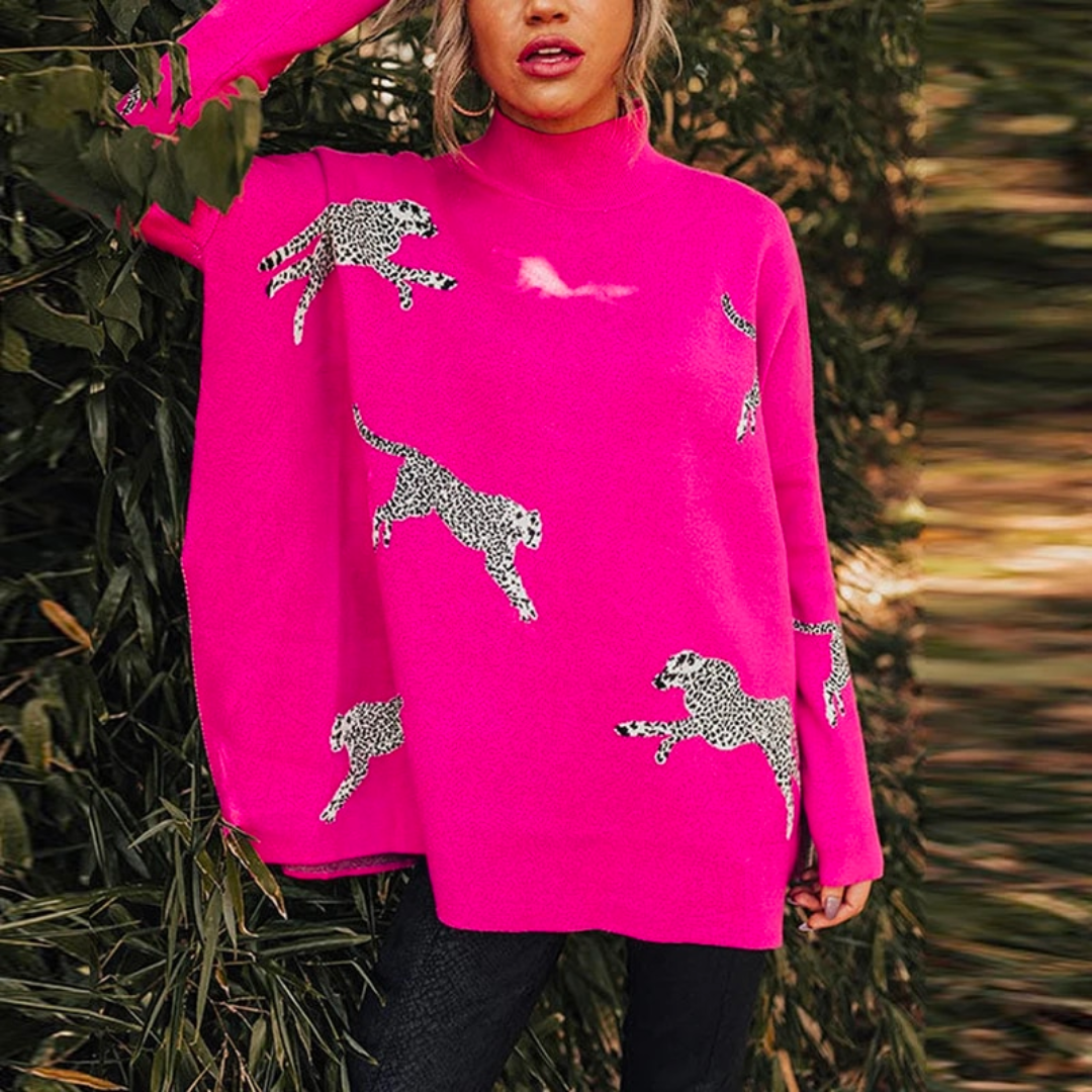 Ivyshape | Warm and Unique Leopard Sweater