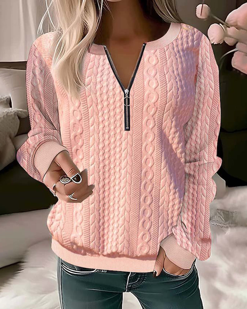 Sweater with zipper for women