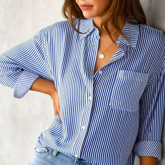 Ivyshape | Women's Striped Relaxed Blouse