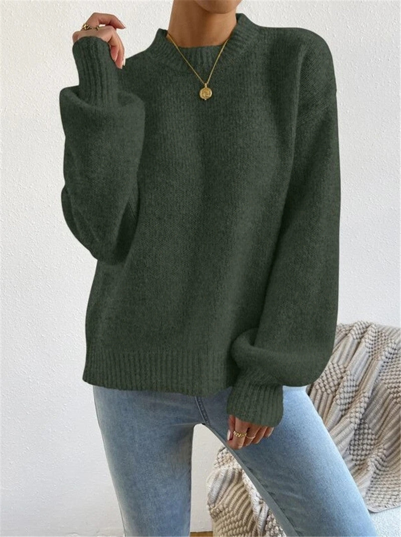 Ivyshape | Women's Long Sleeve Sweater with Stand-Up Collar