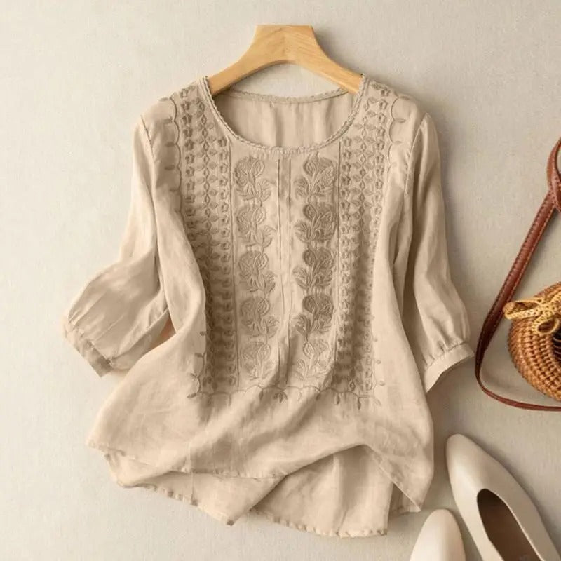 Chic Embroidered Blouse for Women