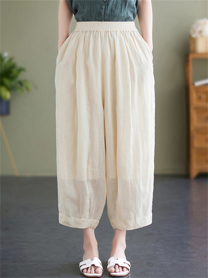 High Waist Thin Elastic Pants