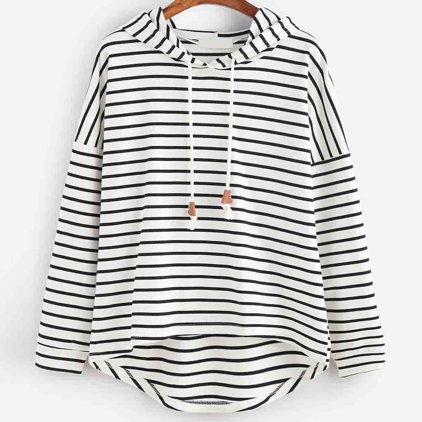 Ivyshape | Warm Striped Cotton Hoodie