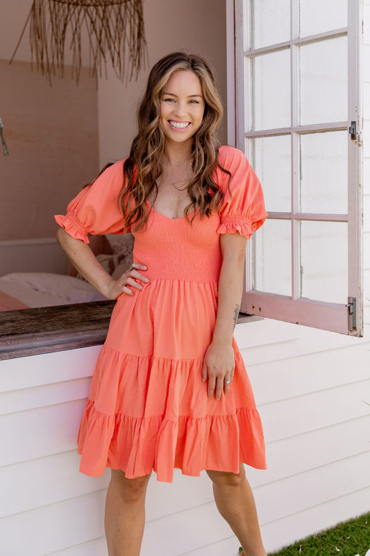 Dixie Dress - Summer Coral