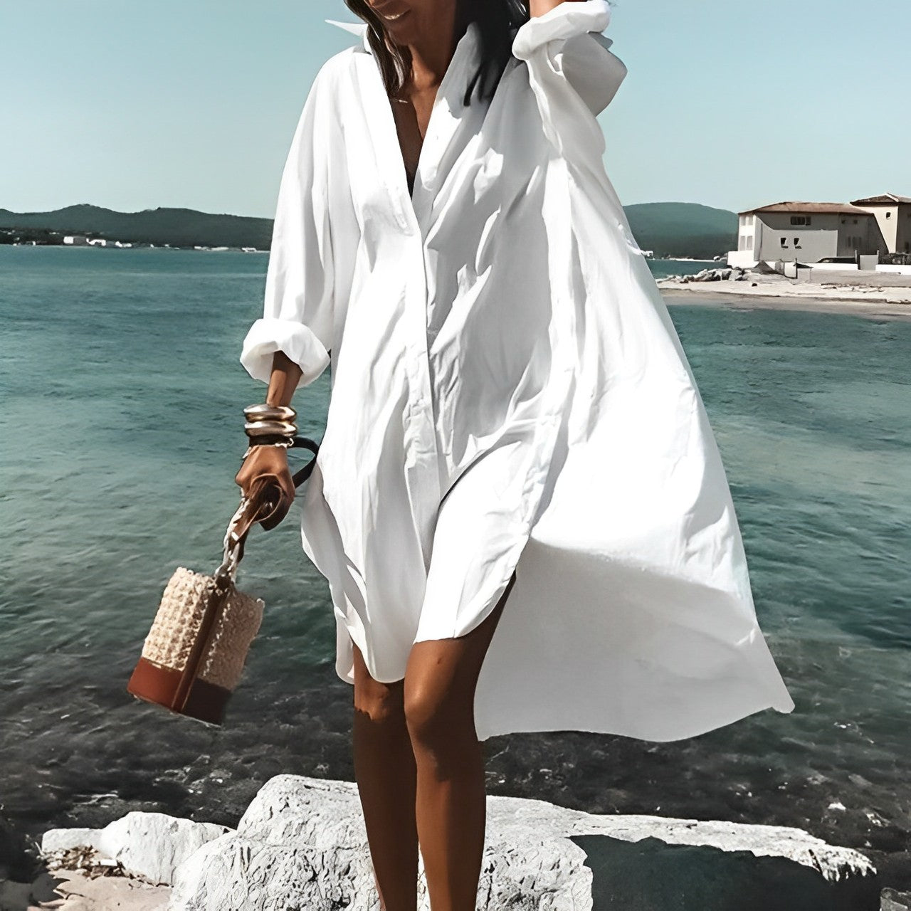 Summer Oversized Shirt Dress | Ideal for Summer