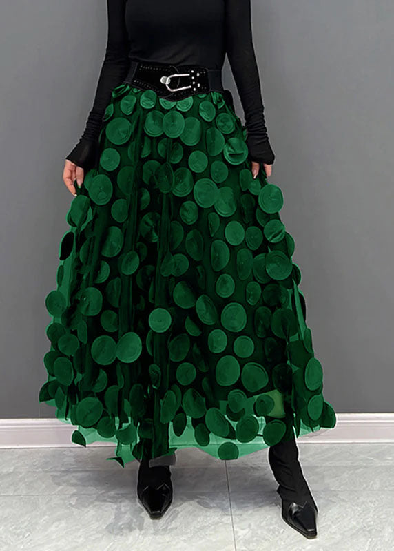 Ivyshape | Chic skirt made of polka dot and tulle patchwork