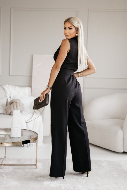 Ivyshape | Women's Elegant Jumpsuit Black And White