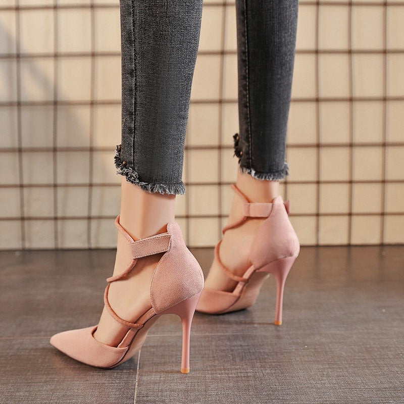 Elegant Cross Strap High Heels for Women