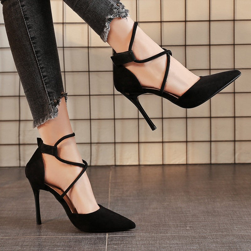 Elegant Cross Strap High Heels for Women