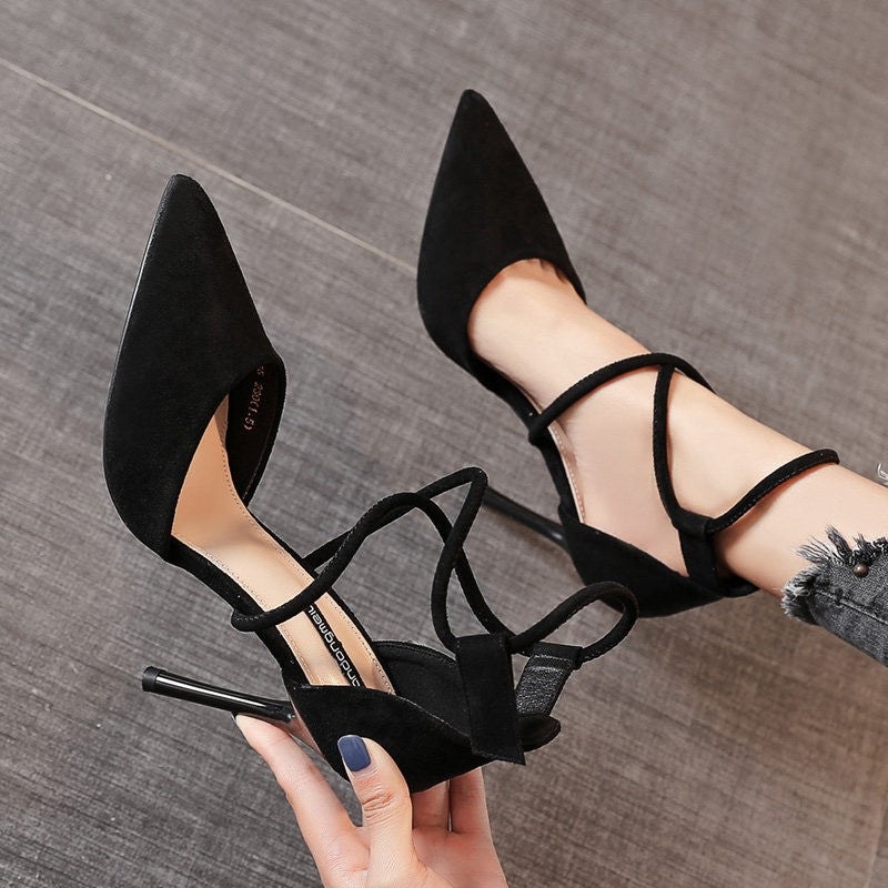 Elegant Cross Strap High Heels for Women