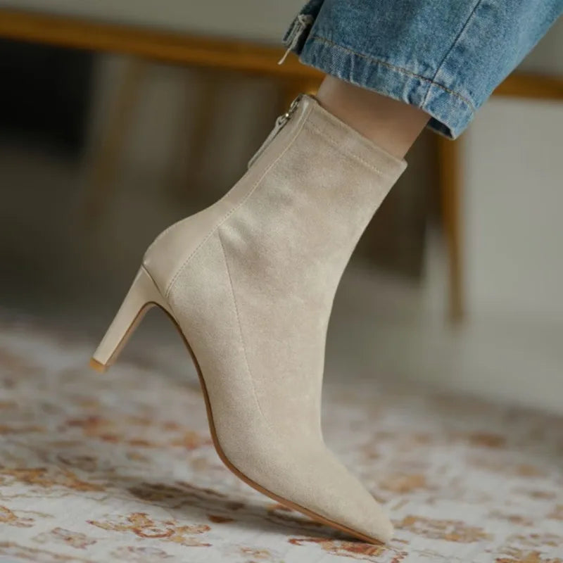 Women's Pointed Toe Suede Stiletto Boots