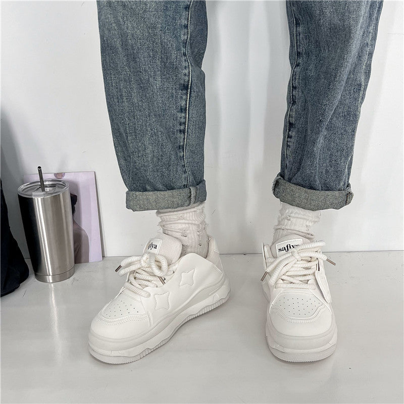 Sleek White Platform Sneakers for Women