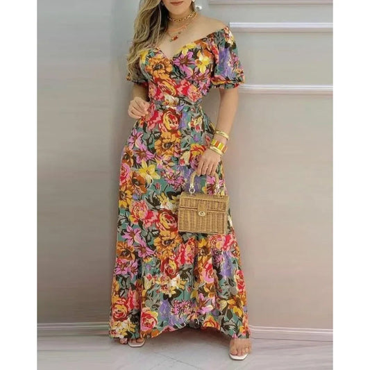 Summer Elegant Split Floral Maxi Dress | Perfect for Casual Days