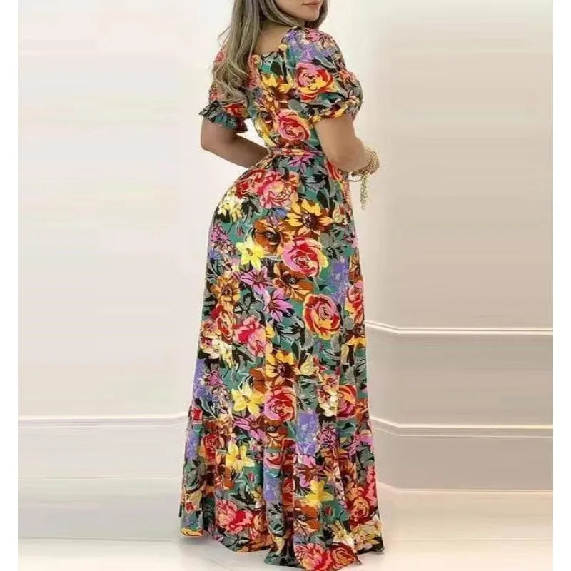 Summer Elegant Split Floral Maxi Dress | Perfect for Casual Days