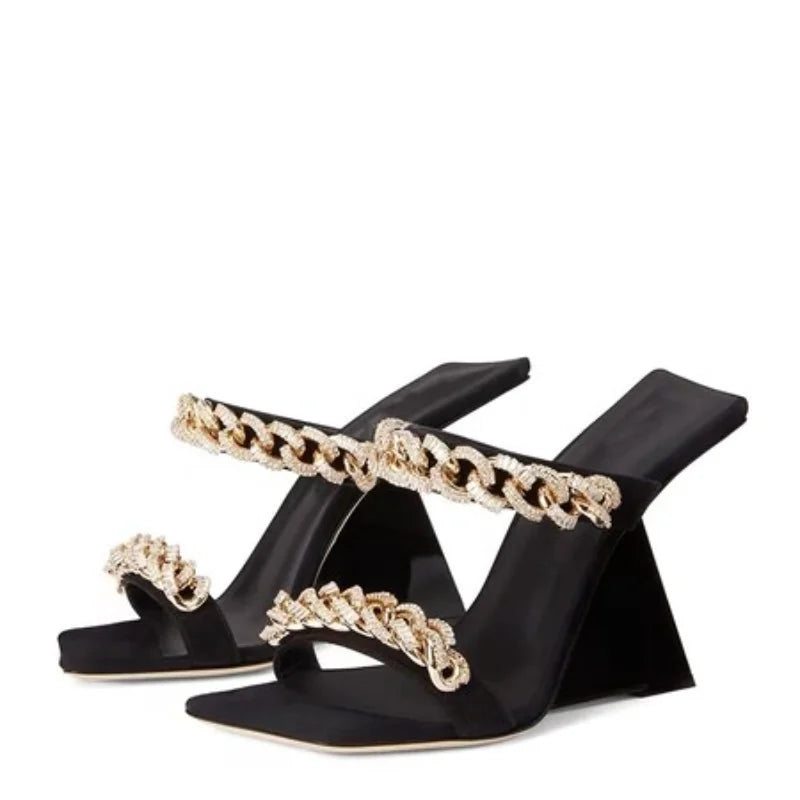 Dazzling Rhinestone Heeled Sandals for Women