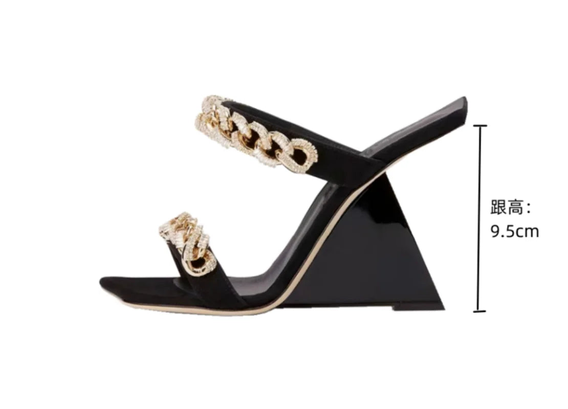 Dazzling Rhinestone Heeled Sandals for Women