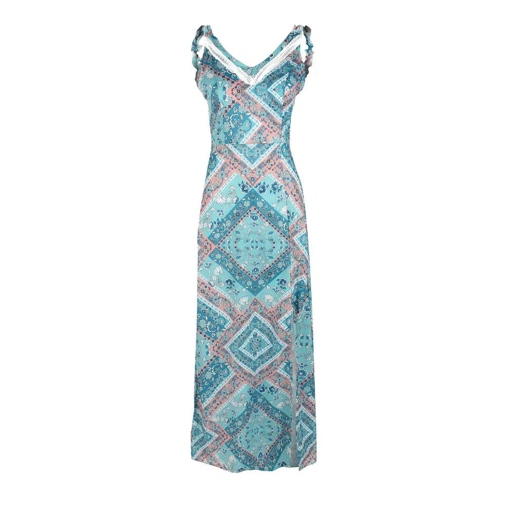 Summer Elegant Sleeveless Maxi Dress Blue | Ideal for Summer