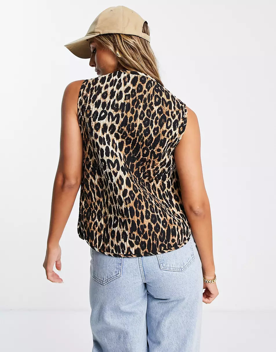 Ivyshape | Leopard Vest for Spring